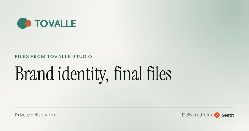 Share card: Brand identity, final files, files from Tovalle Studio